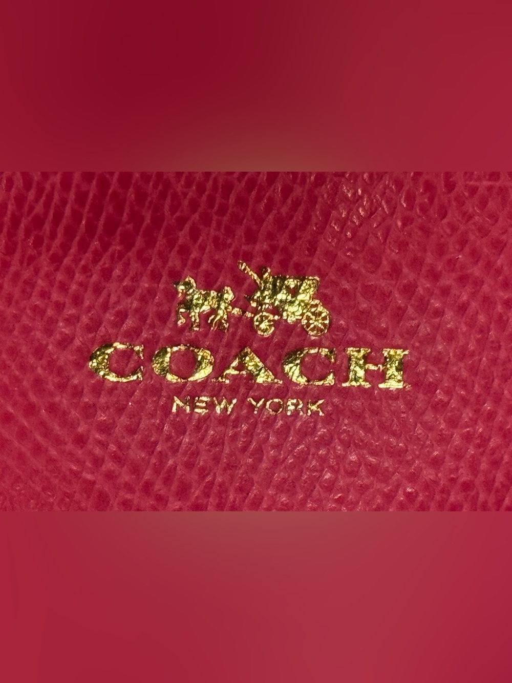 COACH New York Women's FUCHSIA Leather Wristlet